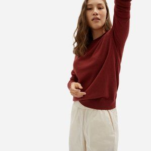 Everlane burgundy 100% cashmere crew pullover soft cozy lightweight sweater